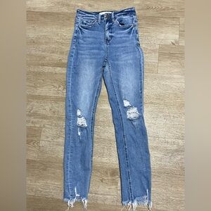 ALTAR’D STATE DISTRESSED SKINNY CROP ANKLE JEANS SIZE 24
